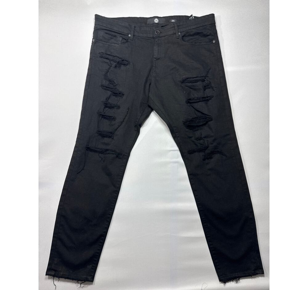 Jordan Craig Men's Ross Distressed Skinny Black Jeans - Size 40x32 (41x32)